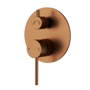Otus Brushed Copper Slimline SS Wall Mixer With Diverter